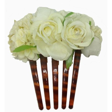 PEINETA PASTA CON FLORES