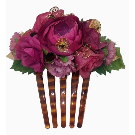 PEINETA PASTA CON FLORES