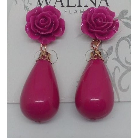 PENDIENTES FLAMENCA LÁGRIMAS CON FLOR MEDIANOS