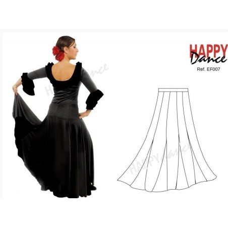 FALDA FLAMENCO MONOCOLOR EF007