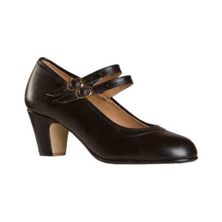 ZAPATO FLAMENCO SEMIPROFESIONAL PIEL 2 HEBILLAS