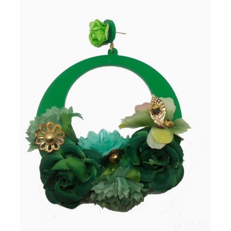 PENDIENTES FLAMENCO ACETATO MUJER FLORES SECAS