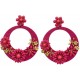 PENDIENTES DE ARO CON FLORES