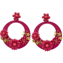 PENDIENTES DE ARO CON FLORES