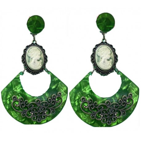 PENDIENTES CAMAFEO VERDES