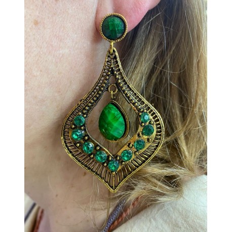 PENDIENTES PERLAS VERDES