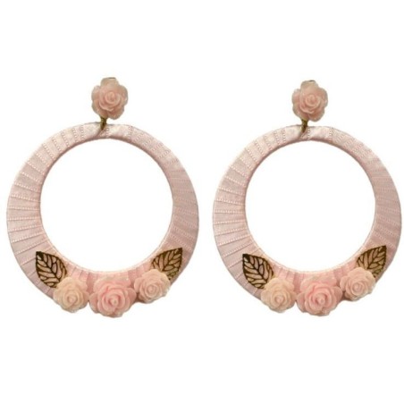 PENDIENTES ARO GRANDES CON FLORES