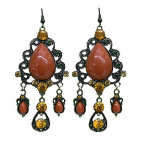 PENDIENTES PIEDRAS CORAL