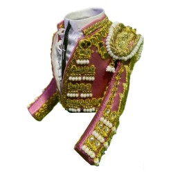 CHAQUETILLA TORERO MINI ROSA PALO Y ORO 2