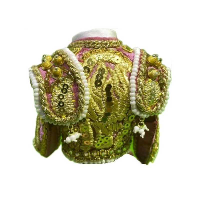 CHAQUETILLA TORERO MINI ROSA PALO Y ORO