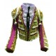 CHAQUETILLA TORERO MINI FUCSIA Y ORO CON PIEDRAS