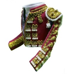 CHAQUETILLA TORERO MINI ROSA FUCSIA Y ORO 2