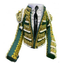 CHAQUETILLA TORERO MINI VERDE AGUA Y ORO