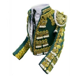 CHAQUETILLA TORERO MINI VERDE AGUA Y ORO 2