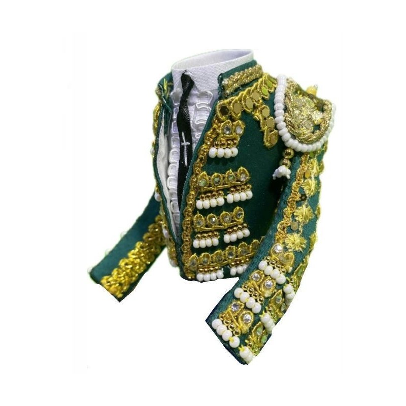 CHAQUETILLA TORERO MINI VERDE AGUA Y ORO