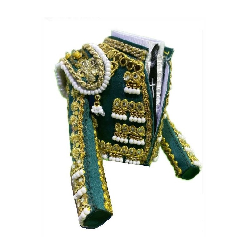 CHAQUETILLA TORERO MINI VERDE AGUA Y ORO