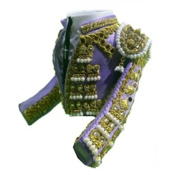 CHAQUETILLA TORERO MINI LILA Y ORO 2