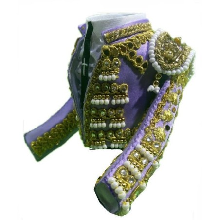 CHAQUETILLA TORERO MINI LILA Y ORO