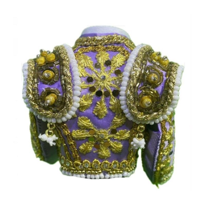 CHAQUETILLA TORERO MINI LILA Y ORO