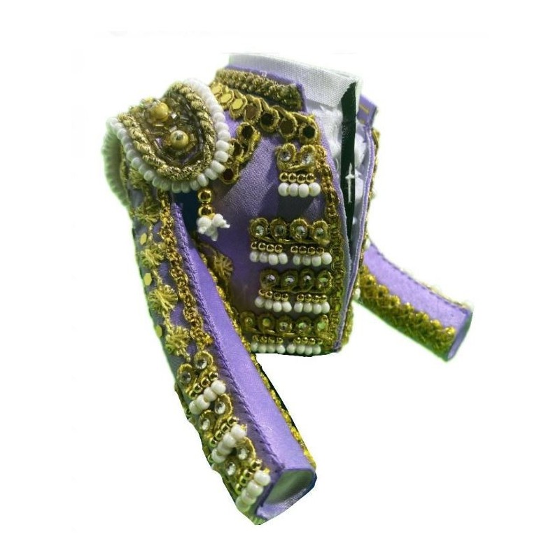 CHAQUETILLA TORERO MINI LILA Y ORO