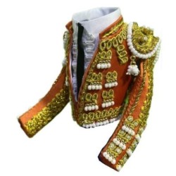 CHAQUETILLA TORERO MINI NARANJA Y ORO 2