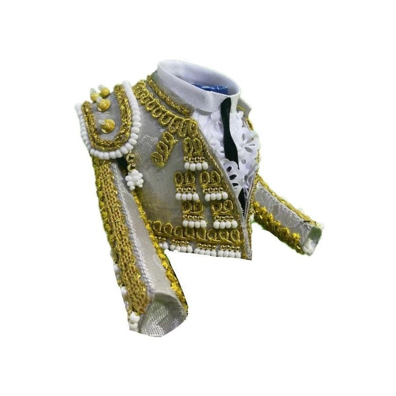 CHAQUETILLA TORERO MINI GRIS PERLA Y ORO