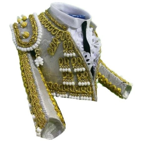CHAQUETILLA TORERO MINI GRIS PERLA Y ORO