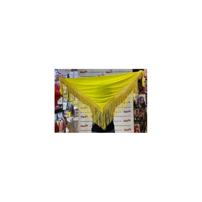 MANTÓN FLAMENCO LISO CON FLECOS
