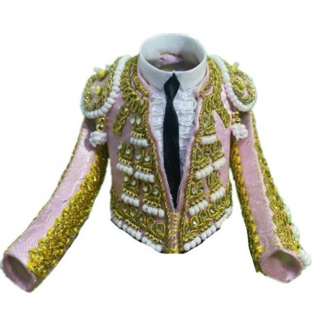 CHAQUETILLA TORERO MINI ROSA CLARO Y ORO