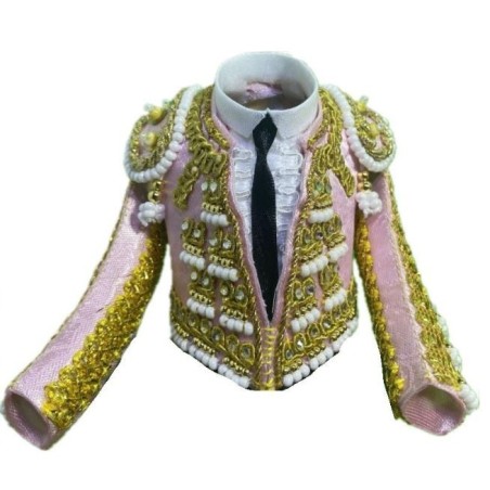 CHAQUETILLA TORERO MINI ROSA CLARO Y ORO