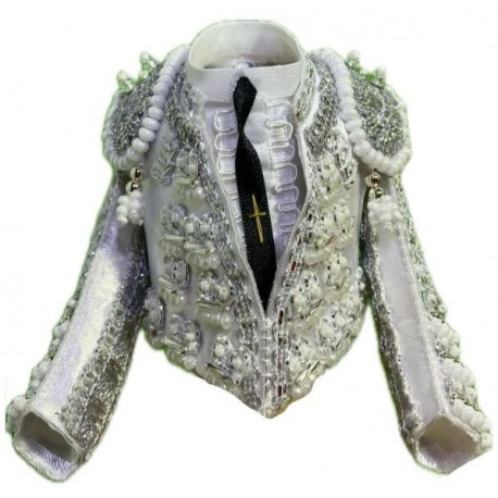 CHAQUETILLA TORERO MINI BLANCA Y PLATA