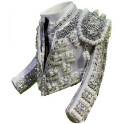 CHAQUETILLA TORERO MINI BLANCA Y PLATA 2