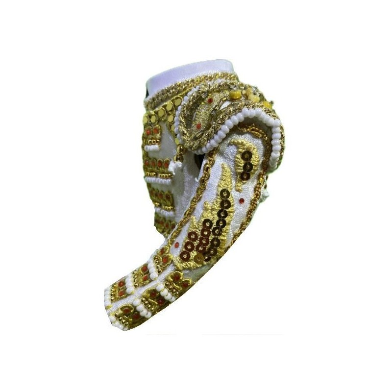 CHAQUETILLA BLANCA Y ORO CON PIEDRAS ROJAS