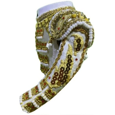 CHAQUETILLA BLANCA Y ORO CON PIEDRAS ROJAS