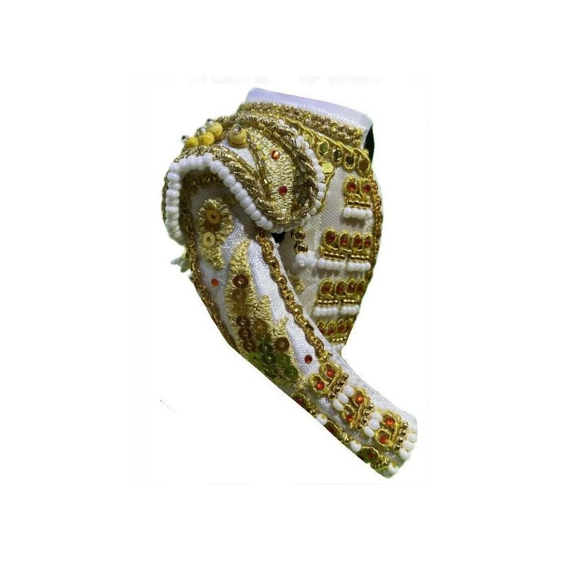 CHAQUETILLA BLANCA Y ORO CON PIEDRAS ROJAS