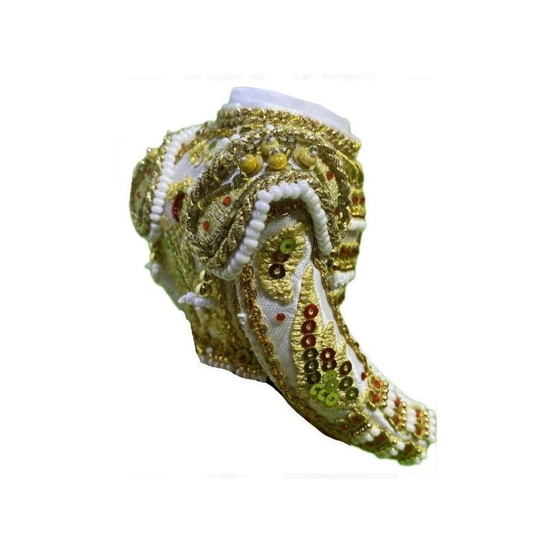 CHAQUETILLA BLANCA Y ORO CON PIEDRAS ROJAS