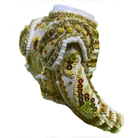 CHAQUETILLA BLANCA Y ORO CON PIEDRAS ROJAS