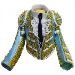 CHAQUETILLA TORERO MINI AZUL CIELO Y ORO