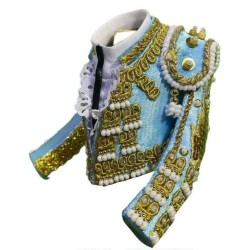 CHAQUETILLA TORERO MINI AZUL CIELO Y ORO 2