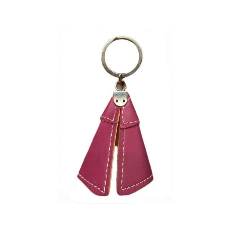 LLAVERO CAPOTE PIEL FUCSIA