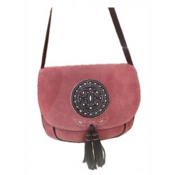 BOLSO PIEL Y CUERO CORAL