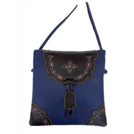 BOLSO CUERO AZUL MARINO