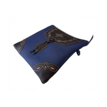 BOLSO CUERO AZUL MARINO