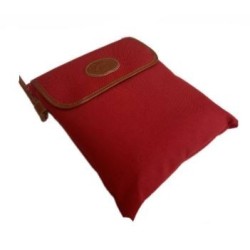 BOLSO TELA ROJO Y CUERO 2