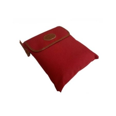 BOLSO TELA ROJO Y CUERO