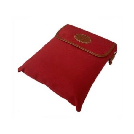 BOLSO TELA ROJO Y CUERO
