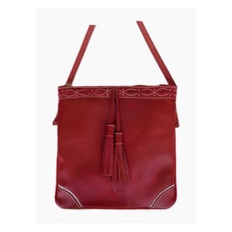 BOLSO CUERO PEQUEÑO GRANATE