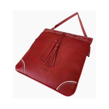 BOLSO CUERO PEQUEÑO GRANATE