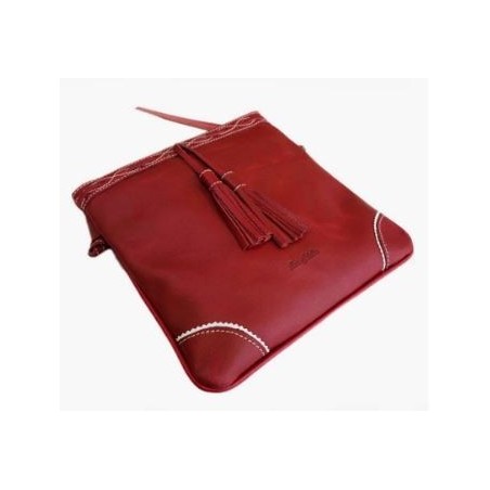 BOLSO CUERO PEQUEÑO GRANATE