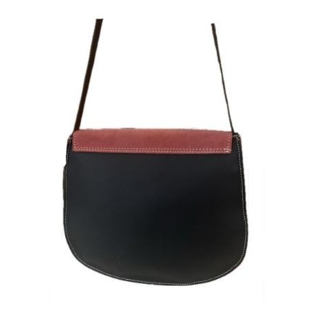 BOLSO PIEL Y CUERO CORAL CÍRCULO